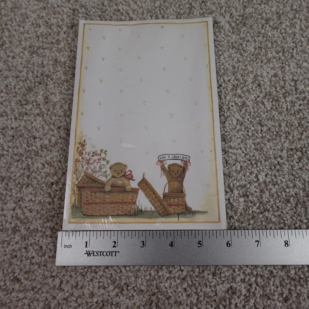 Creations Unlimited Pat Richter Teddy Bear Stationary 50 Sheets 1995 Vintage